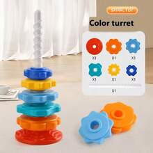 MINKOJA Spinning Stacking Toys For Toddlers, Sensory Montessori Toy For Girl Boy, Rainbow Ring Stacker Tower, Educational Learning Toy, Perfect Birthday Gifts For Children Over 3 Years Of Age - Multicolor - View 8