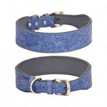 Vòng cổ cho thú cưng bằng da dập nổi, lớp lót spandex mềm mại, kiểu dáng cổ điển, phù hợp cho chó cỡ trung bình và lớn. - Nhiều màu - Xem 19
