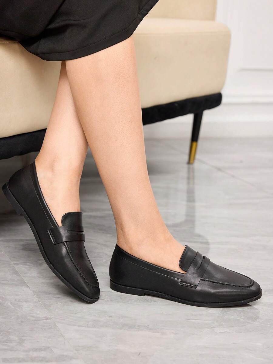 Sleekvia 女士百搭时尚平底鞋，适合日常穿着 - 黑色 - 查看 1