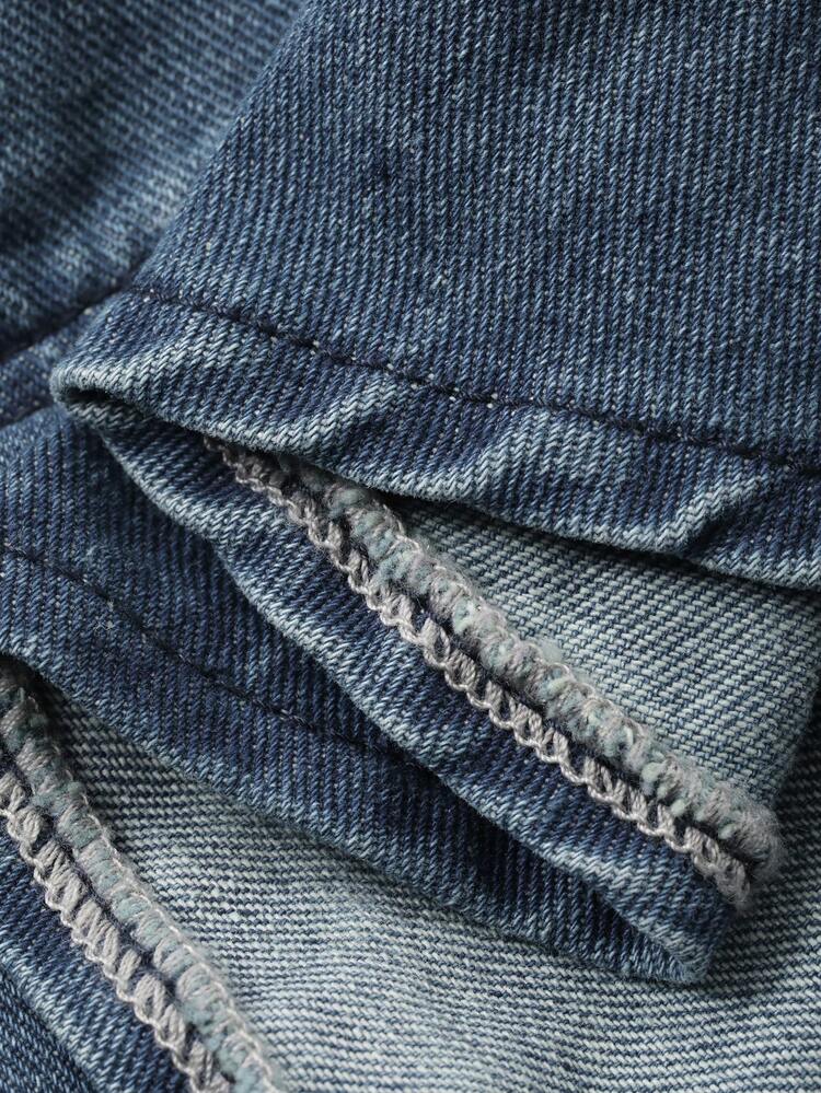 Women's Casual Washed Denim Jacket With Waist Cinching