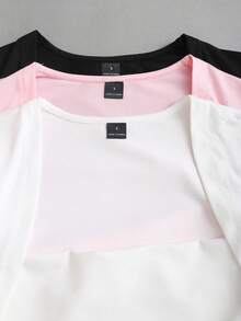 Sweetra Y2K Casual Versatile Slimming Academic Style Vacation Pleated T-Shirt Set - Multicolor - View 3