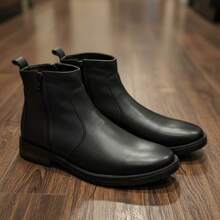 Botin de caballero en piel de res - Negro - Ver 4