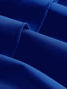 SHEIN MOD 大码女式黑色蝴蝶结蛋糕裙 - 寶藍色 - 查看 4