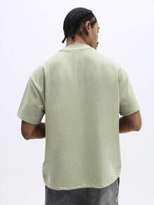 SUMWON Men's Essentials Script Crew Neck Short Sleeve T-Shirt Casual Everyday Wear Spring Summer Basic Tee - Mustard Yellow - View 2