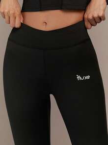 Fluxe 女士休闲纯色打底裤 - 黑色 - 查看 5