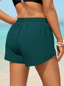 Swim SPRTY Quần bơi nữ màu trơn buộc dây, thích hợp cho bãi biển/khu nghỉ dưỡng. - Màu xanh ngọc - Xem 2