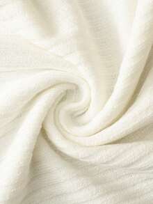 Franclia 女士休闲罗纹金属装饰圆领背心，夏季 - 米色 - 查看 5