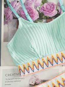 Swim Vcay Swimsuits For Woman Summer Beach Tape High Waisted Bikini Set - Mint Green - View 5