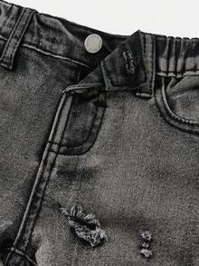 Young BoySplatter Paint Black Denim Skinny Jeans - Black - View 4