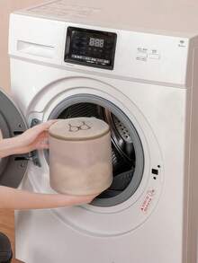 1个装精细网眼文胸洗衣袋，精致内衣保护套，机洗防拉伸损伤，透气网眼，耐用拉链封口，可重复使用，便携，适合女性日常使用、旅行、健身、居家必备，春夏简约纯色内衣护理收纳整理袋，必备单品 - 米色 - 查看 2