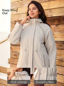 OutZeal 女士防水保暖绗缝抽绳腰带户外夹克 滑雪徒步露营冬季