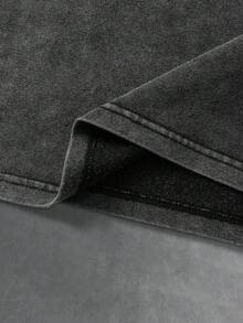 TOKVUE 男士休闲时尚街头水洗宽松背心，适合夏季日常通勤 - 黑色 - 查看 4