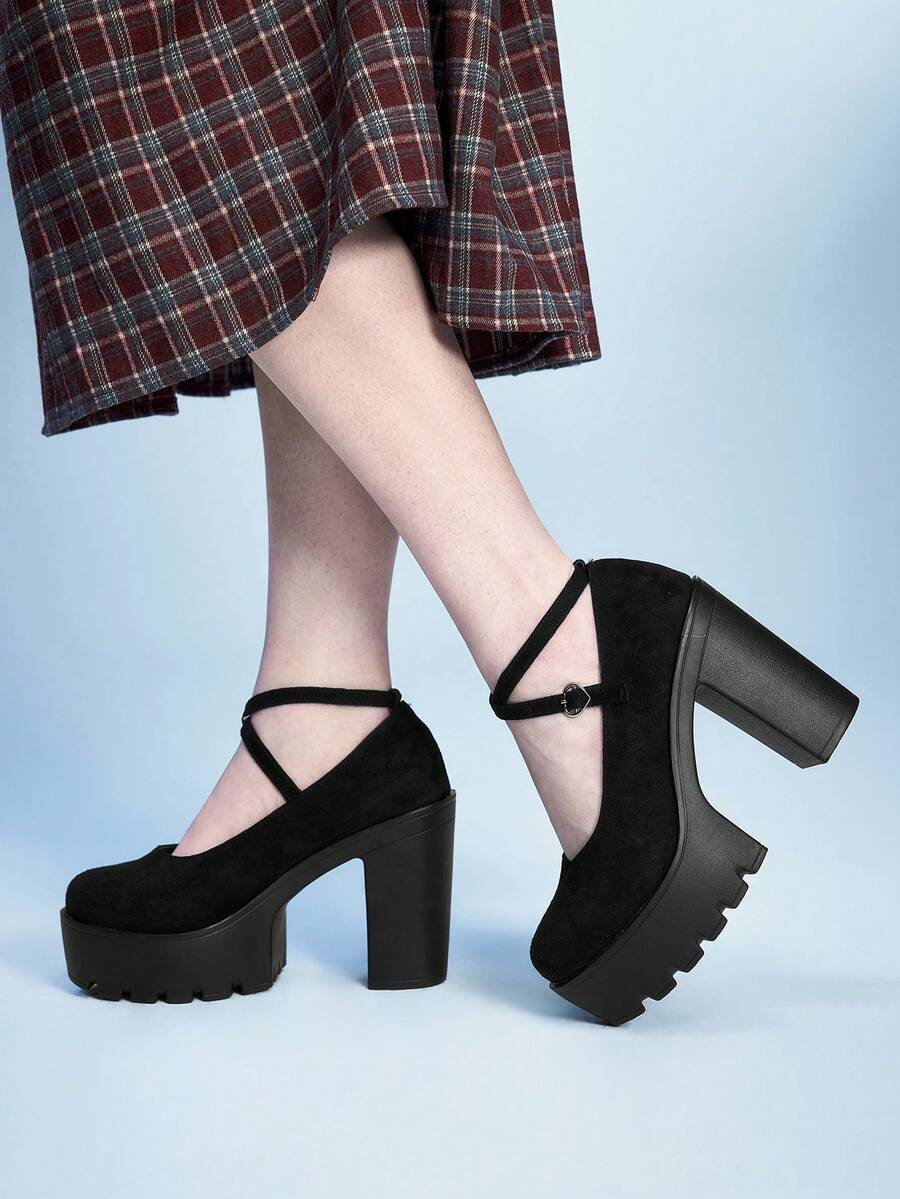 Sugerpunk Tacones para mujer - Gamuza negra - Ver 1