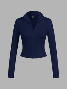 SHEIN EZwear 3件套休闲简约白色、黑色、藏蓝色针织拉链长袖T恤（女款） - 彩色 - 查看 12