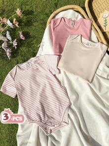 Vintaside Kids 女婴夏季短袖休闲简约连体衣，适合户外休闲、购物、露营和度假穿着 - 彩色 - 查看 1