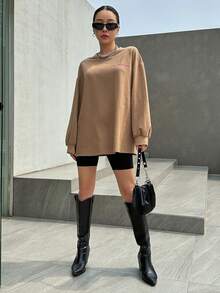 DAZY Women T-Shirts Huruf Slogan Casual - Coklat - View 7