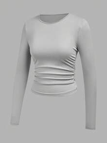 SHEIN Tall Bộ 3 Áo thun tay dài đơn giản, dễ mặc, đa năng cho nữ ngày lễ tình nhân, mùa thu và đông - Đen và trắng - Xem 4