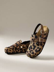 Solecia New Spring/Autumn Women Slip-On Thick Soled Closed Toe Mule Shoes For Christmas - Brown - View 6