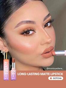 SHEGLAM Dynamatte Boom 持久霧面唇膏-Gotcha 20 色奶油霧面防水唇膏神奇不粘杯防轉移唇膏促銷唇膏 品牌 美容 化妝 化妝品 適合女性與女孩 完美搭配夏季春季 Y2K 時尚 流行 生日 母親節禮物 假期 派對準備就緒 最佳顏色 - Gotcha - 查看 1