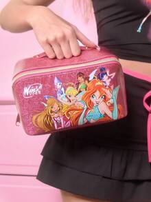 The Winx X SHEIN 1个大容量透明化妆包，多功能收纳包，小物件收纳包，旅行收纳包，数码收纳包，适合日常携带小物件、旅行、办公、化妆或学习使用，专为女性设计，送礼佳品 - 紫紅色 - 查看 7