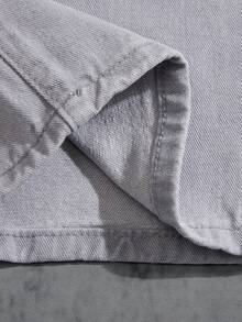 Manfinity ZONE917 Men's Solid Color Pocket Casual Simple Long Pants, Daily Wear - Grey - View 3