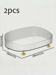 1/2 hộp đựng đồ để bàn bằng acrylic trong suốt có chân có thể xếp chồng lên nhau, khay đựng đồ trang điểm, nước hoa, mỹ phẩm, chăm sóc da, đồ dùng phòng tắm, đồ trang trí nhà cửa, quà tặng - Trong sáng - Xem 10