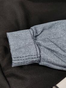 Resyla 女士常规版型撞色圆领落肩长袖休闲卫衣 - 彩色 - 查看 4