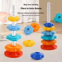 MINKOJA Spinning Stacking Toys For Toddlers, Sensory Montessori Toy For Girl Boy, Rainbow Ring Stacker Tower, Educational Learning Toy, Perfect Birthday Gifts For Children Over 3 Years Of Age - Multicolor - View 4