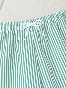 SHEIN Tween Boys' Striped Beach Shorts, Essential For Pool Party & Summer