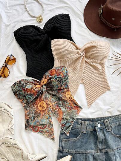 Soleia Set de 3 tops de camisola con pliegues retorcidos y dobladillo asimétrico para mujeres, de moda y versátil para citas y fiestas