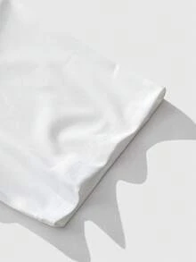 ROMWE MEN Prep Men's Street Graphic Print Polo Shirt, Suitable For Everyday Wear, Spring/Summer - White - View 4