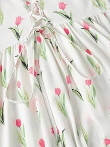 SHEIN MOD Váy maxi họa tiết hoa tulip vàng theo phong cách Victoria – Váy cổ điển lãng mạn mơ mộng, váy dự tiệc, váy dạ hội; Được chế tác tinh xảo, hoàn hảo cho kỳ nghỉ, hẹn hò, dã ngoại, tiệc tùng, dạ hội, lễ hội và sinh nhật; Lãng mạn và dễ thương - Nhiều màu - Xem 3