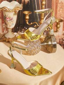 CUCCOO TILAWA 女士经典简约时尚高跟凉鞋 - 金色 - 查看 2