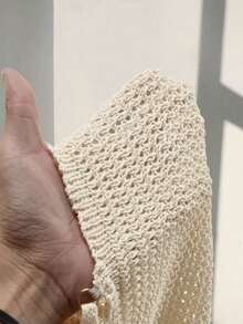 Amplova Women's Crochet Mini Dress, Sexy Sheer Floral Slip Dress, Vacation Dress - Apricot - View 10