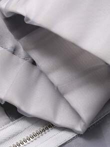 FRIFUL Women's Round Neck Sheer Petal Sleeve Loose Casual Jacket - Grey - View 8