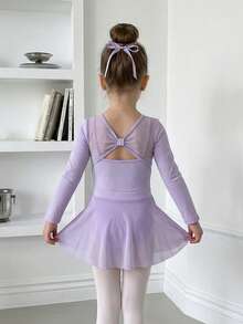 优雅可爱的少女芭蕾舞初学者紧身衣和蓬蓬裙运动套装 - 紫色 - 查看 1