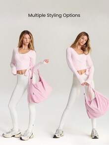 GLOWMODE Bolso de hombro de 17L, texturizado, resistente al agua, sin ajuste, para otoño e invierno - Sugar Pink - Ver 3