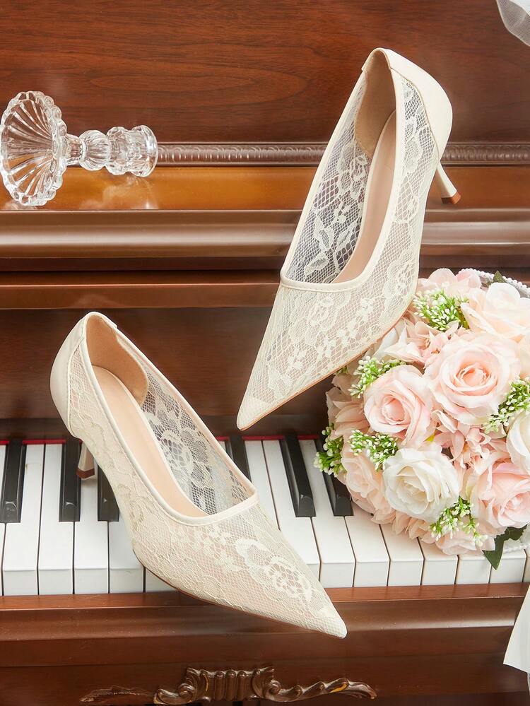 CUCCOO HITCHD Women's Mid Heel Pointed Toe Pumps, Party Shoes Valentine's Day Elegant Shoes