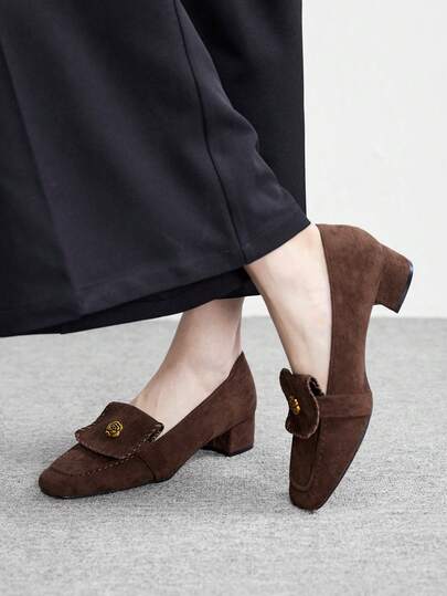 CUCCOO BIZCHIC Giày cao gót nữ thiết kế kim loại trang trí, đa năng, phù hợp sử dụng hàng ngày.
