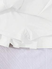 SHEIN Sparklyn Girls' Pleated High Waist Skirt With Built-In Safety Shorts, 2-In-1 Skirt Pants, Versatile For All Seasons, Can Be Paired With Shirts, T-Shirts, Polos, Hoodies, Jackets - White - View 5