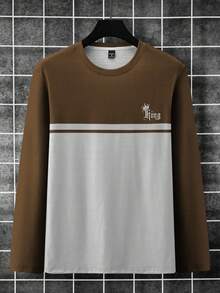 Manfinity Homme 男士字母皇冠印花圆领长袖休闲T恤 - 彩色 - 查看 6