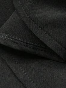 DAZY Falda larga de cintura alta de unicolor con parches de malla para mujer - Negro - Ver 7