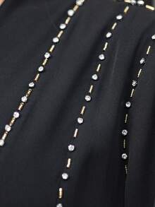 Layrah Handmade Rhinestone Embellished Black Abaya