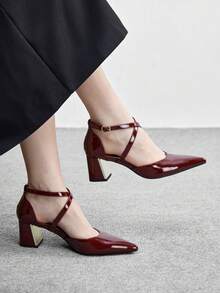 Burgundy patent leather