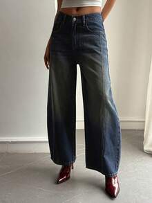 DAZY Women's Faded Minimalist Everyday Jeans - Blue - View 4