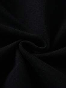 SHEIN Trolls 女士休闲卡通图案拉链抽绳连帽卫衣，秋季款 - 黑色 - 查看 7