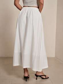 Modelyn Mid-Length Vintage French Style Niche Skirt - Beige - View 2