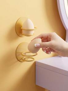 Joivida 1pc/4pcs Wall-Mounted Beauty Egg Rack, Powder Puff Storage Rack, Beauty Egg, Makeup Egg Rack, Gourd Powder Puff Rack, Wall-Mounted Bracket, Can Store Combs, Splints, Bath Balls And Other Small Items, Suitable For Dressing Tables, Bathrooms And Bedrooms - Multicolor - View 3