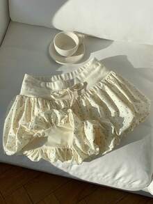 Comfortcana 夏季休闲波点印花短裤，女士夏季款 - 杏色 - 查看 7