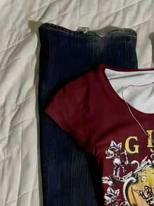 Glimmora 女士数码印花修身短袖T恤 - 彩色 - 查看 3